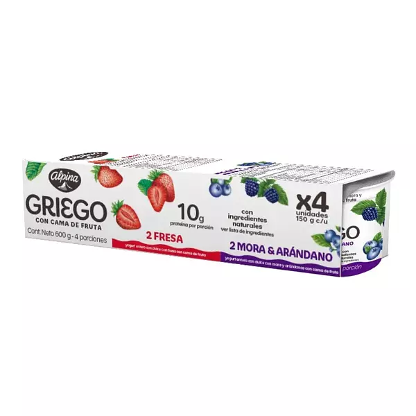 Yogurt Griego Alpina Mora & Arandanos 4*150g