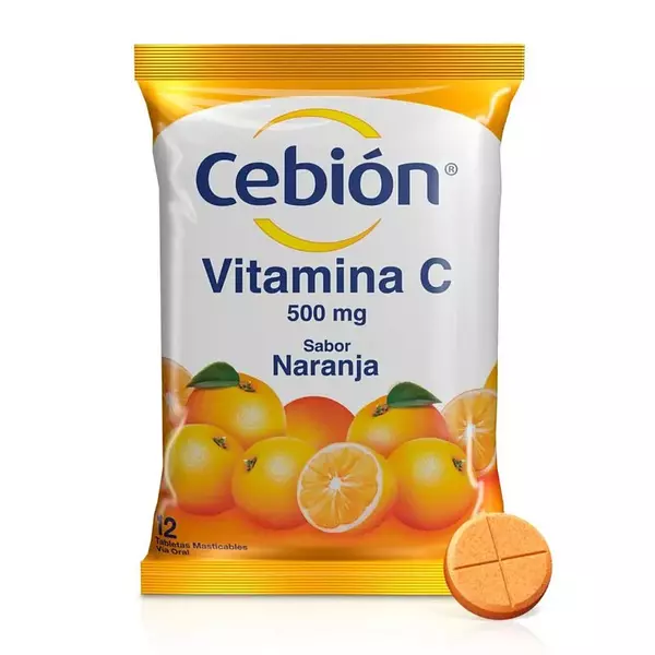 Vitamina C Cebion Naranja 12 Tabletas