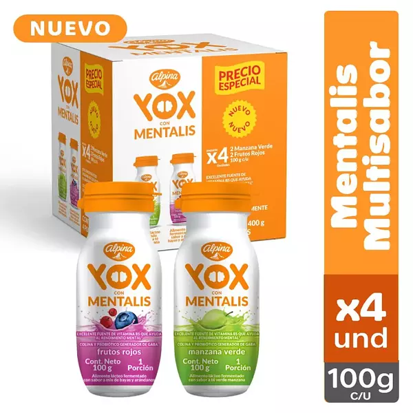 Alimento Lacteo Yox Mentalis M. Sabor 4*100ml