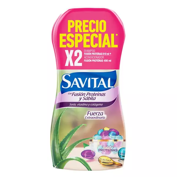 Shampoo Savital Fusion Y Proteina 2*510ml