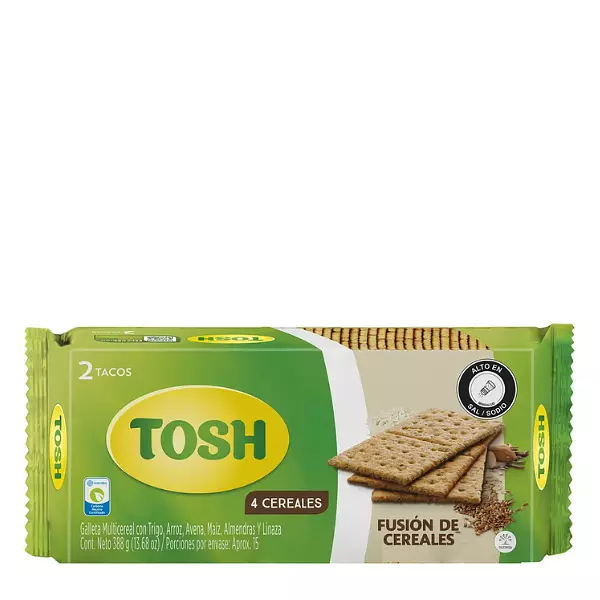 Galleta Tosh Fusion de Cereales 2 Tacos 388g