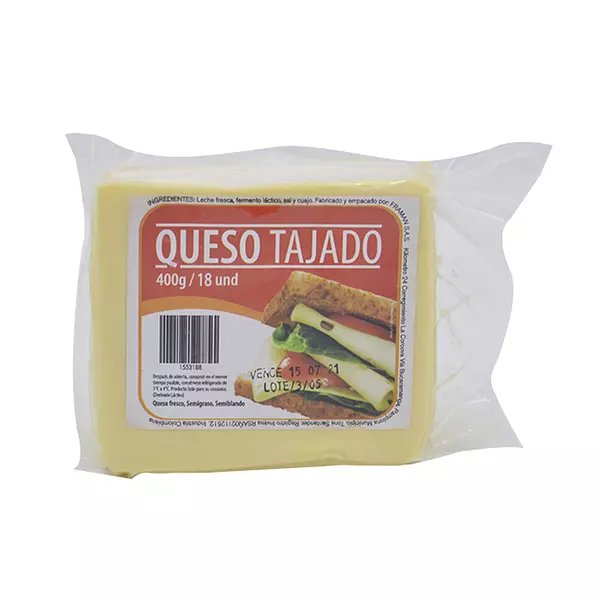 Queso Tajado x 18 Und