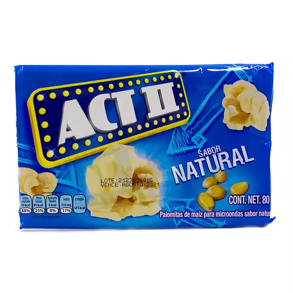 Act Ii Palomitas para Microondas 80g Natural