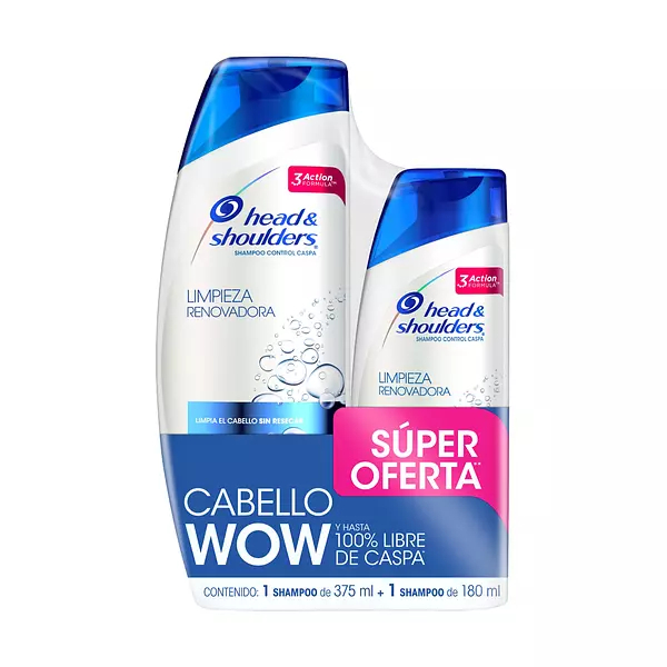 Shampoo H & S 375ml + 180ml Limpieza Renovadora