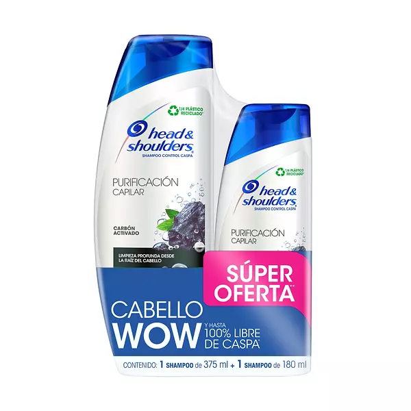 Shampoo H & S 375ml + 180ml Purificacion Carbon