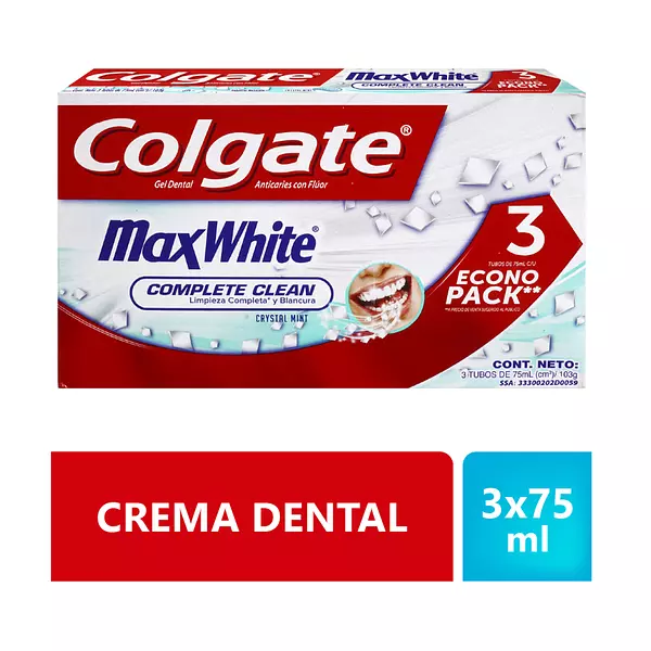 Crema Dental Colgate Max White Tripack 75ml