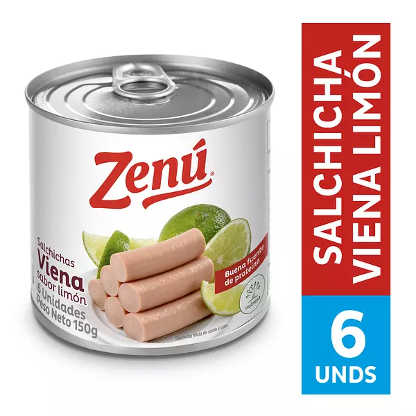 Salchichas Zenu Viena Sabor Limon 150g