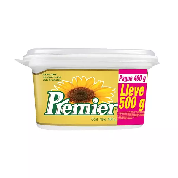 Margarina Premier con Sal Pague 400g Lleve 500g