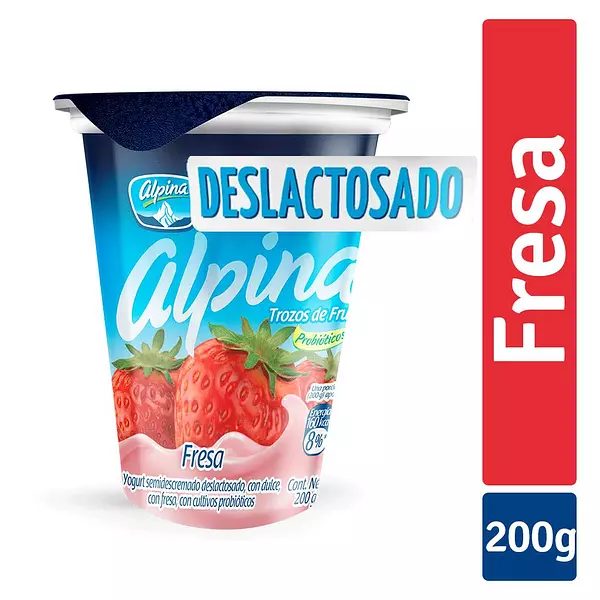 Yogurt Alpina Deslactosado Fresa 200g