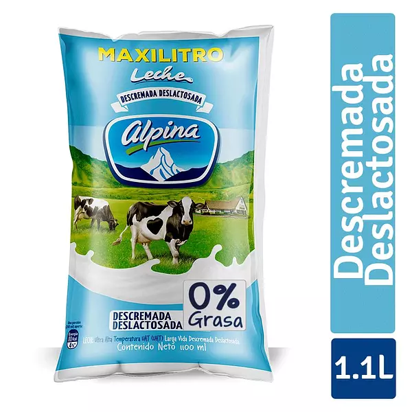 Leche Alpina Deslactosada Descremada 1100ml