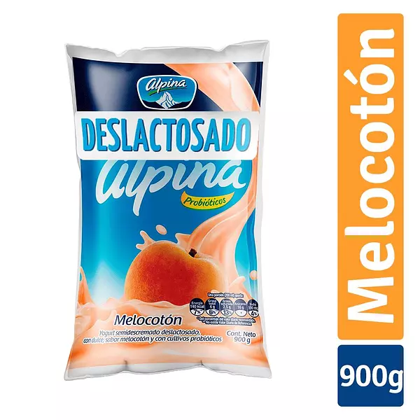 Yogurt Alpina Deslactosado Melocotón 900ml