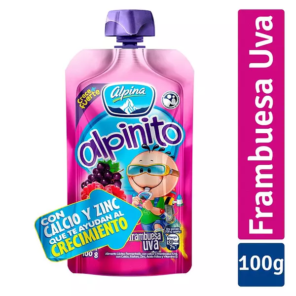 Alpinito Pouch Frambuesa Uva 100g