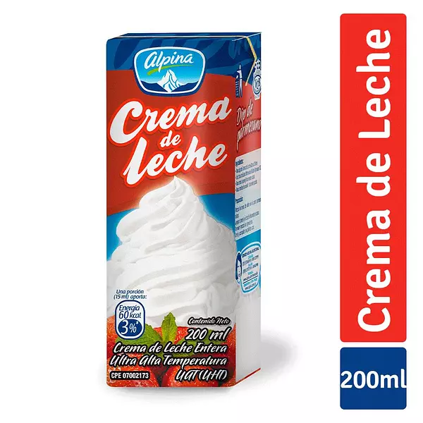 Crema de Leche Alpina Tetrapack 200ml