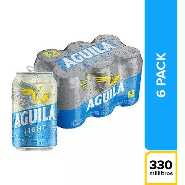 Cerveza Aguila Light Sixpack Lata 330ml