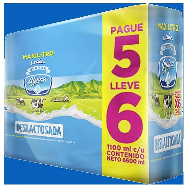 Leche Alpina Deslactosada Pague 5 Lleve 6 1100ml