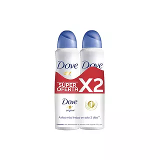 Desodorante Dove X 150ml X 2 Aerosol Original P.E.