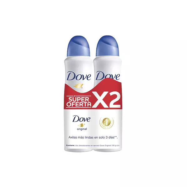 Desodorante Dove X 150ml X 2 Aerosol Original P.E.