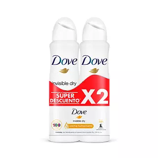 Desodorante Dove X 89gr X 2 Aerosol Invisible Dry