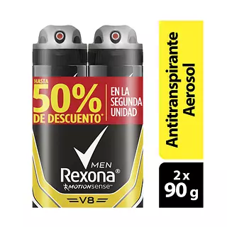 Desodorante Rexona Men 90gr Aerosol V8 X 2 Super Oferta