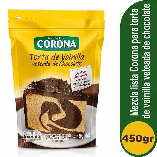 Mezcla para Torta Corona Vainilla Veteada 450g