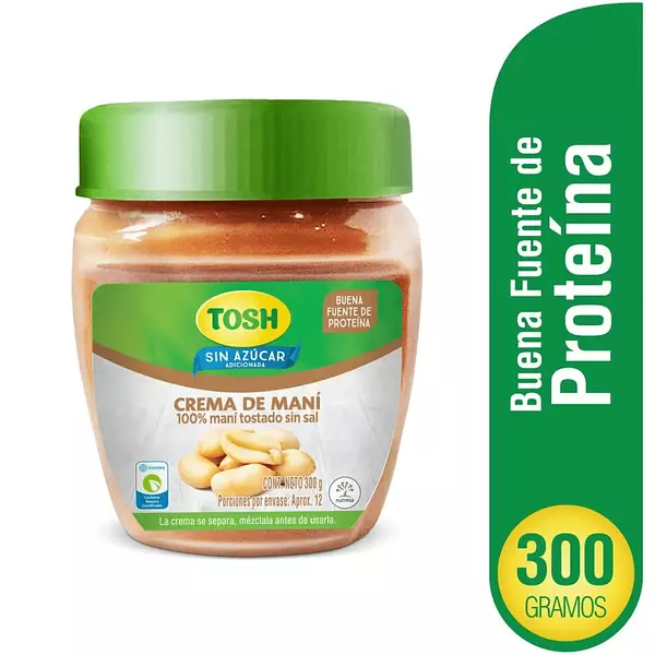 Crema de Mani Tosh Sin Azucar 300g