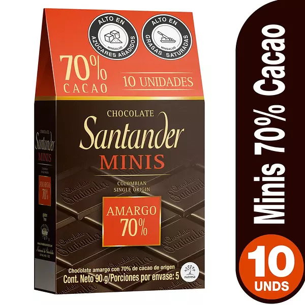 Chocolate Santander 70% Minis 9*10g