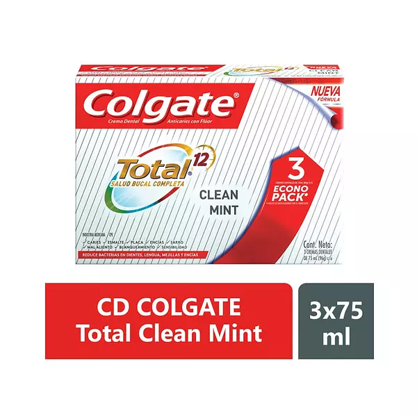 Crema Dental Colgate Total Clean Mint Tripack 75ml