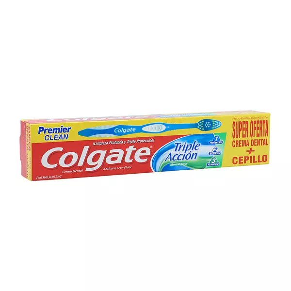 Crema Dental Colgate Triple Accion 50ml + Cepillo