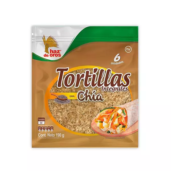 Tortillas Haz de Oros Integrales con Chia 6 Und