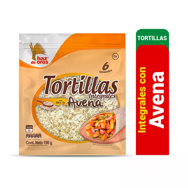 Tortillas Haz de Oros Integrales con Avena 6 Und