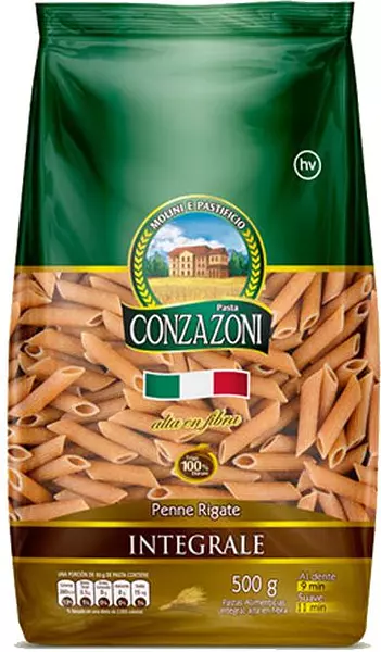 Pasta Conzazoni Penne Rigate Integrale 500g