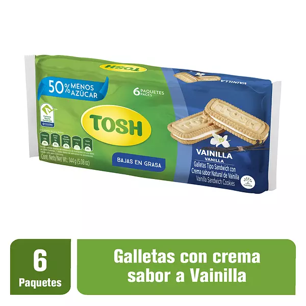 Galleta Tosh Vainilla T/Sandwich 6*24g