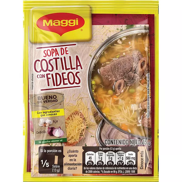 Maggi Sopa del Dia 65gr Costilla con Fideos