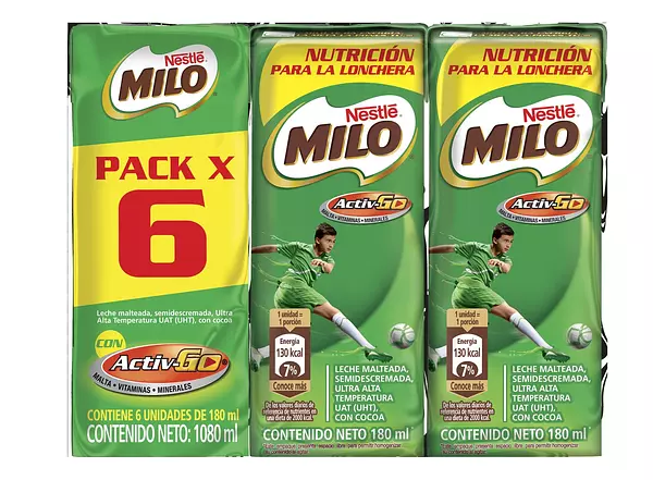 Bebida Milo Six Pack 180 Ml