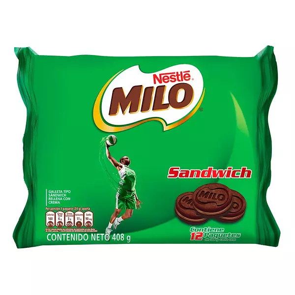 Nestle Galleta Milo Sandwich x 12