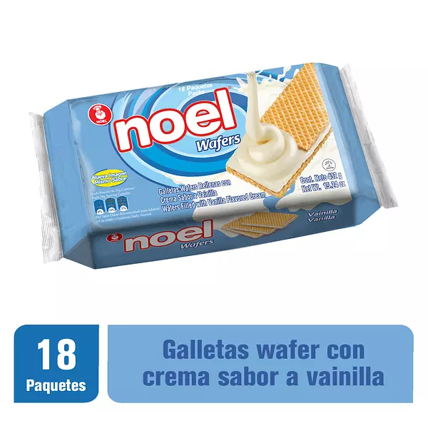 Galleta Noel Wafers Vainilla 24g*18 Und