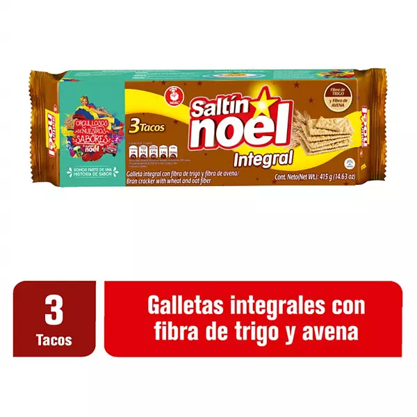 Galleta Saltin Integral Tres Tacos 415g