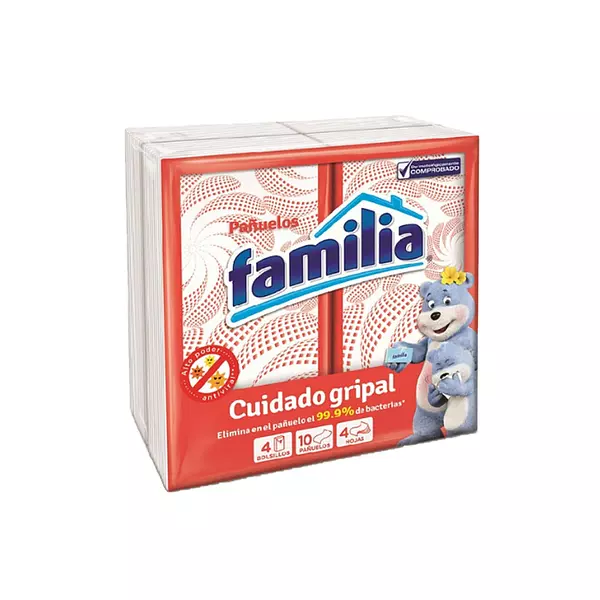 Pañuelo Facial Familia Cuidado Gripal Fourpack 10 Und