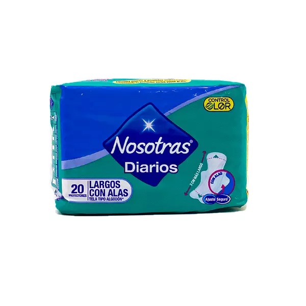 Protectores Nosotras Diarios Largos con Alas 20 Und