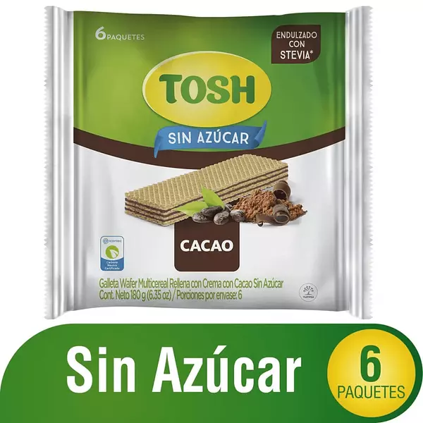 Galleta Tosh Cacao Sin Azucar 6*30g