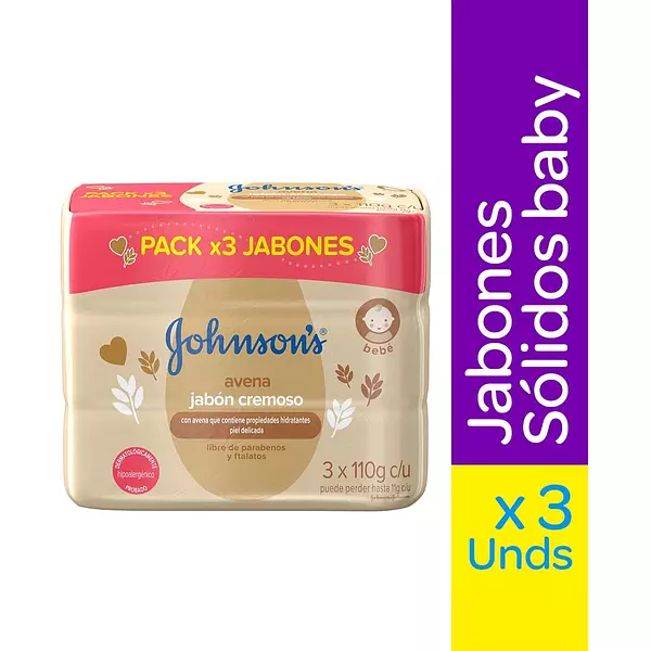 Johnson Jabon Baby 110g*3 Pr Esp Avena