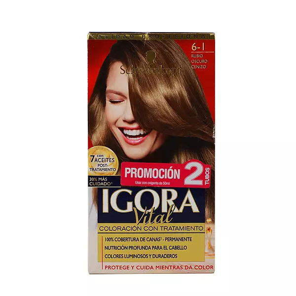 Igora Vital N 61 Rubio Oscuro Cenizo