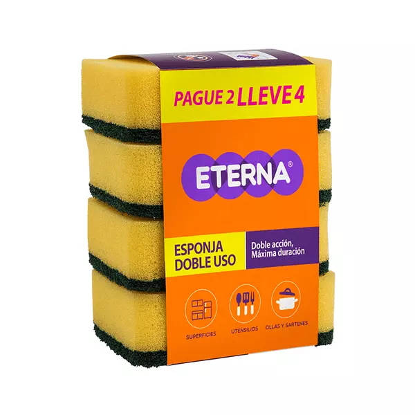 Esponja Eterna Fibra Abrasiva Pague 2 Lleve 4und