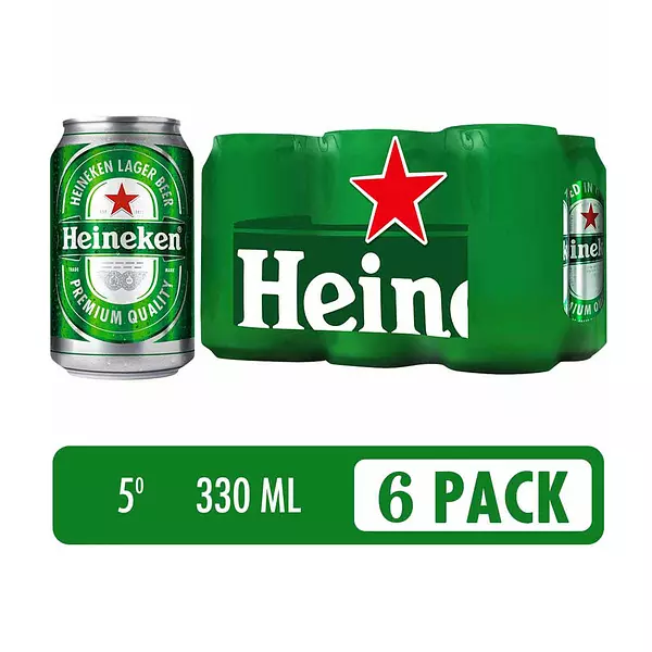 Cerveza Heineken Lata Sixpack 330ml