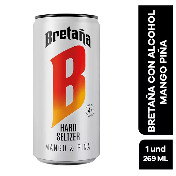 Aperitibo Bretaña Hard Seltzer Mango & Piña 269ml