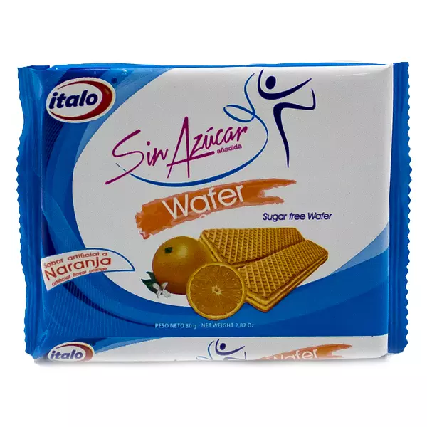 Galleta Italo Wafer Sin Azucar Naranja 80g