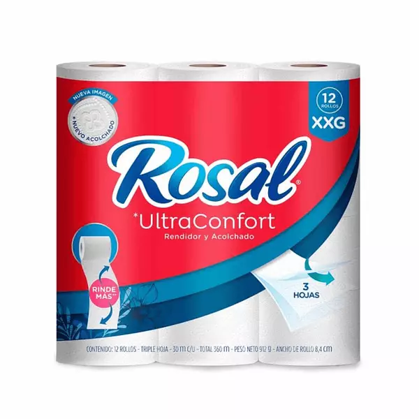 Papel Higienico Rosal T.H. Ultra Confort 12*30 M