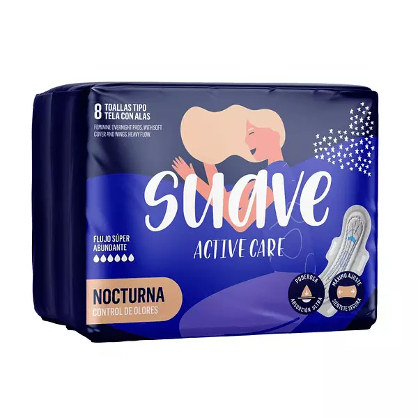 Toalla Higienica Suave Nocturna Active Care 8 Und