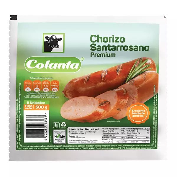 Colanta Chorizo x 500g Santarrosano