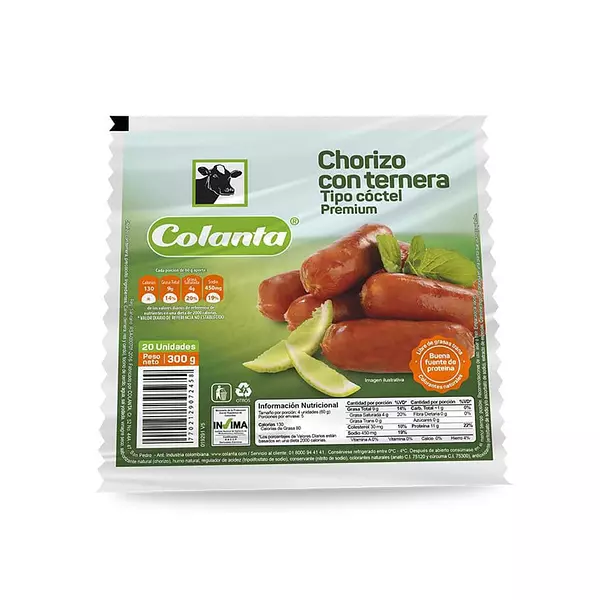 Colanta Chorizo x 300g Ternera Coctail